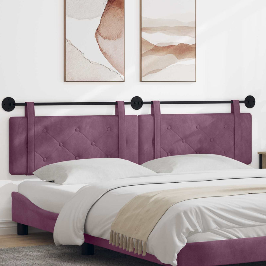 Hangend Hoofdeinde Wandgemonteerd Paars 210 x 55 x 5 cm Fluweel