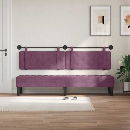 Hangend Hoofdeinde Wandgemonteerd Paars 210 x 55 x 5 cm Fluweel