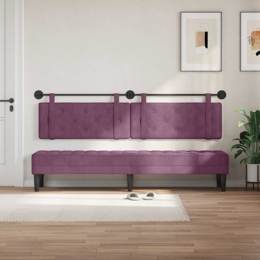 Hangend Hoofdeinde Wandgemonteerd Paars 210 x 55 x 5 cm Fluweel