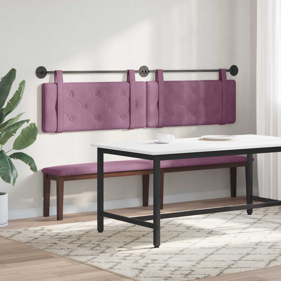 Hangend Hoofdeinde Wandgemonteerd Paars 210 x 55 x 5 cm Fluweel
