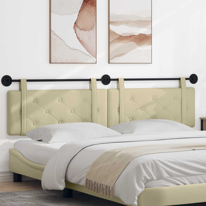 Hangend Hoofdeinde Crème 210 x 55 x 5 cm Nep Leer