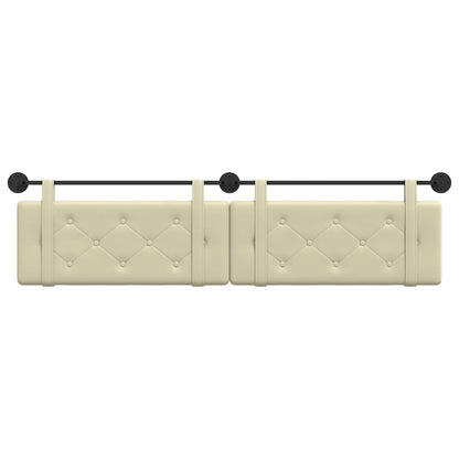 Hangend Hoofdeinde Crème 210 x 55 x 5 cm Nep Leer