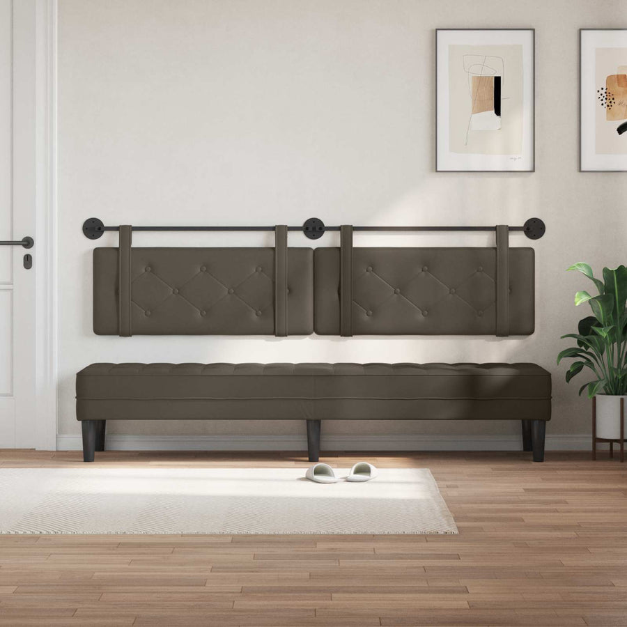 Hangend Hoofdeinde Grijs 210 x 55 x 5 cm Nep Leer