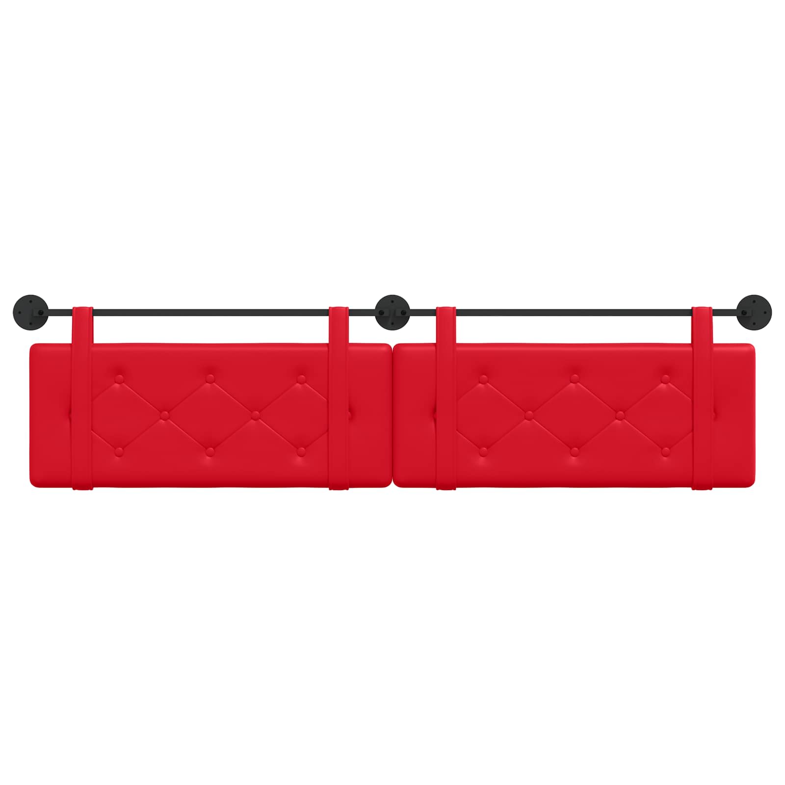 Hangend Hoofdeinde Wandgemonteerd Rood 210 x 55 x 5 cm Nep Leer