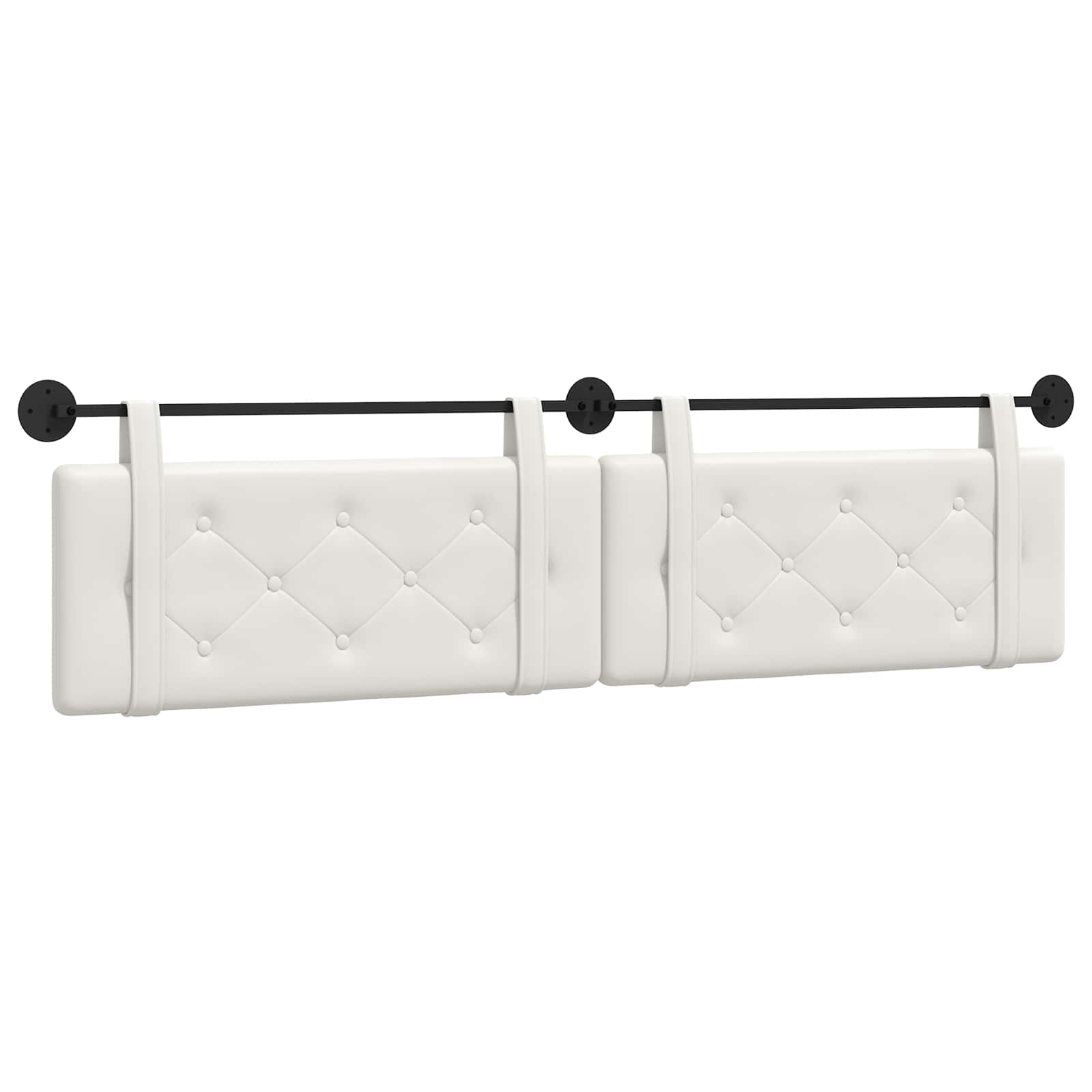 Hangend Hoofdeinde Wandgemonteerd Wit 210 x 55 x 5 cm Nep Leer