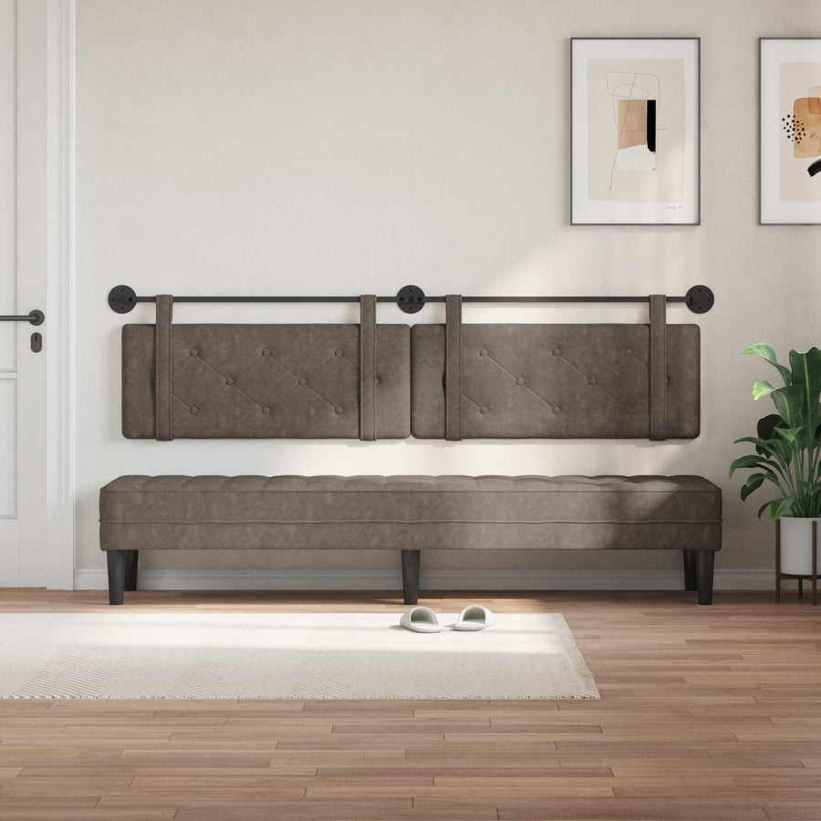 Hangend Hoofdeinde Grijs 210 x 55 x 5 cm Antiek PU