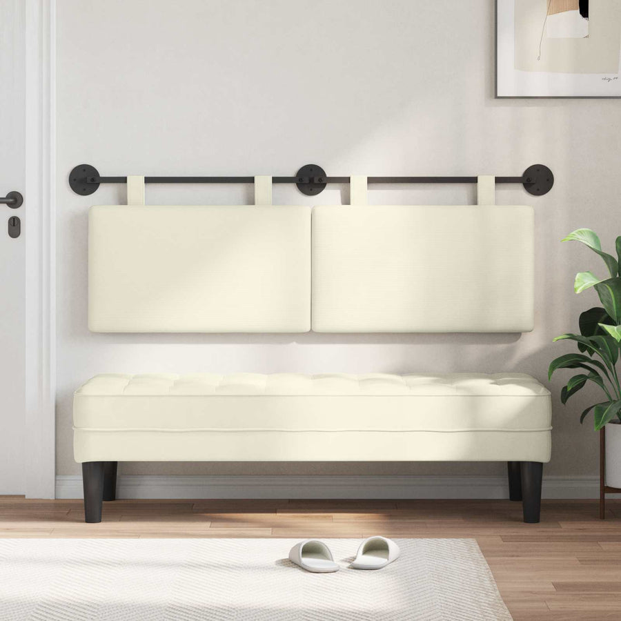 Hangend Hoofdeinde Effen Crème 150 x 55 x 5 cm Katoen Stof