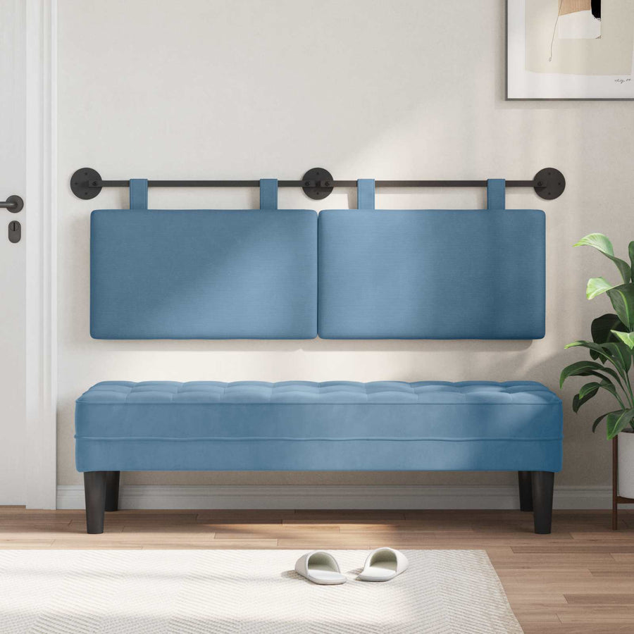 Hangend Hoofdeinde Effen Blauw 150 x 55 x 5 cm Katoen Stof