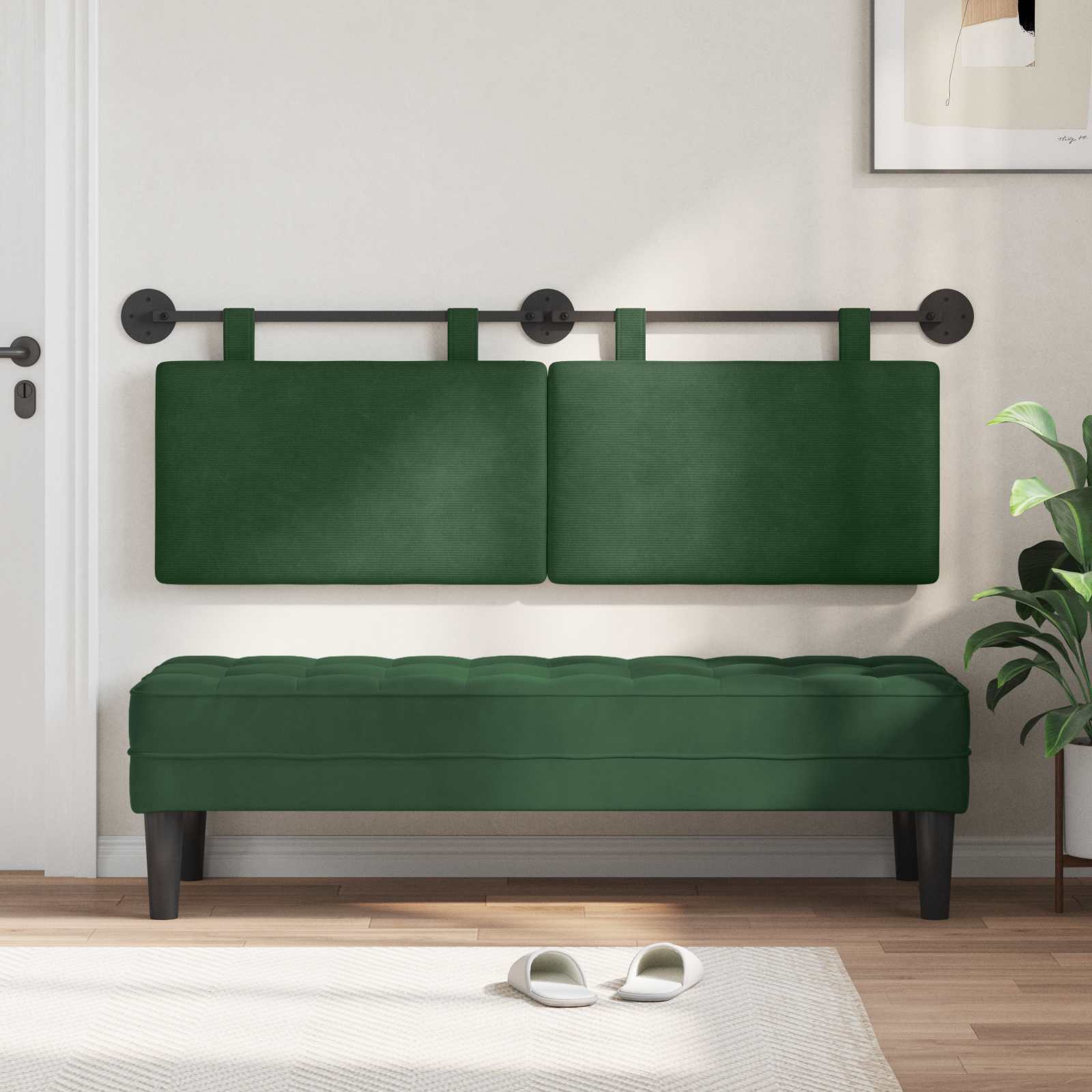Hangend Hoofdeinde Jungle Groen 150 x 55 x 5 cm Katoen Stof