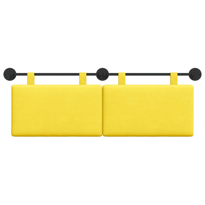 Hangend Hoofdeinde Effen Lichtgeel 150 x 55 x 5 cm Katoen Stof
