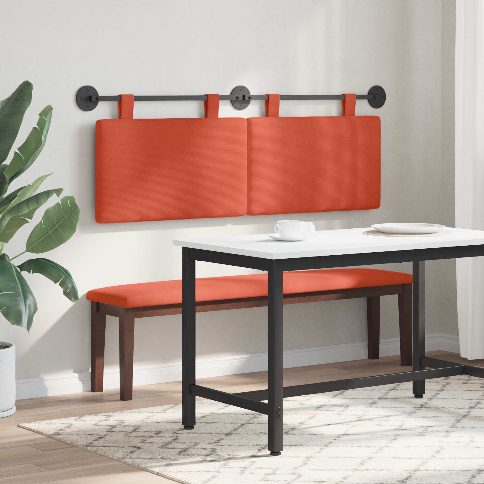 Hangend Hoofdeinde Rood-oranje 150 x 55 x 5 cm Katoen Stof