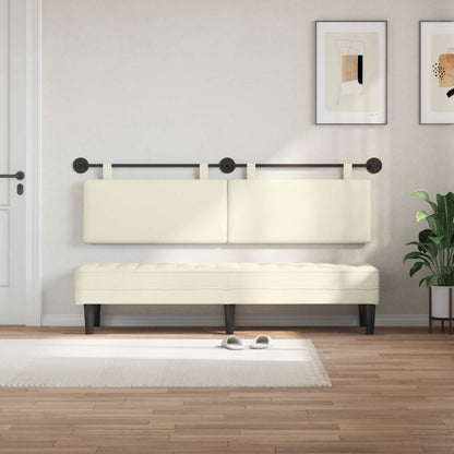 Hangend Hoofdeinde Effen Crème 170 x 55 x 5 cm Katoen Stof