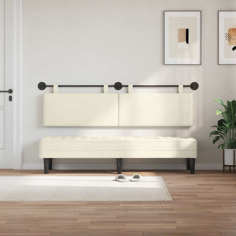 Hangend Hoofdeinde Effen Crème 170 x 55 x 5 cm Katoen Stof
