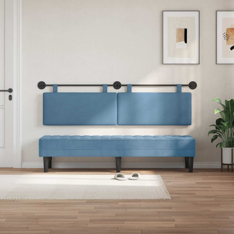 Hangend Hoofdeinde Effen Blauw 190 x 55 x 5 cm Katoen Stof