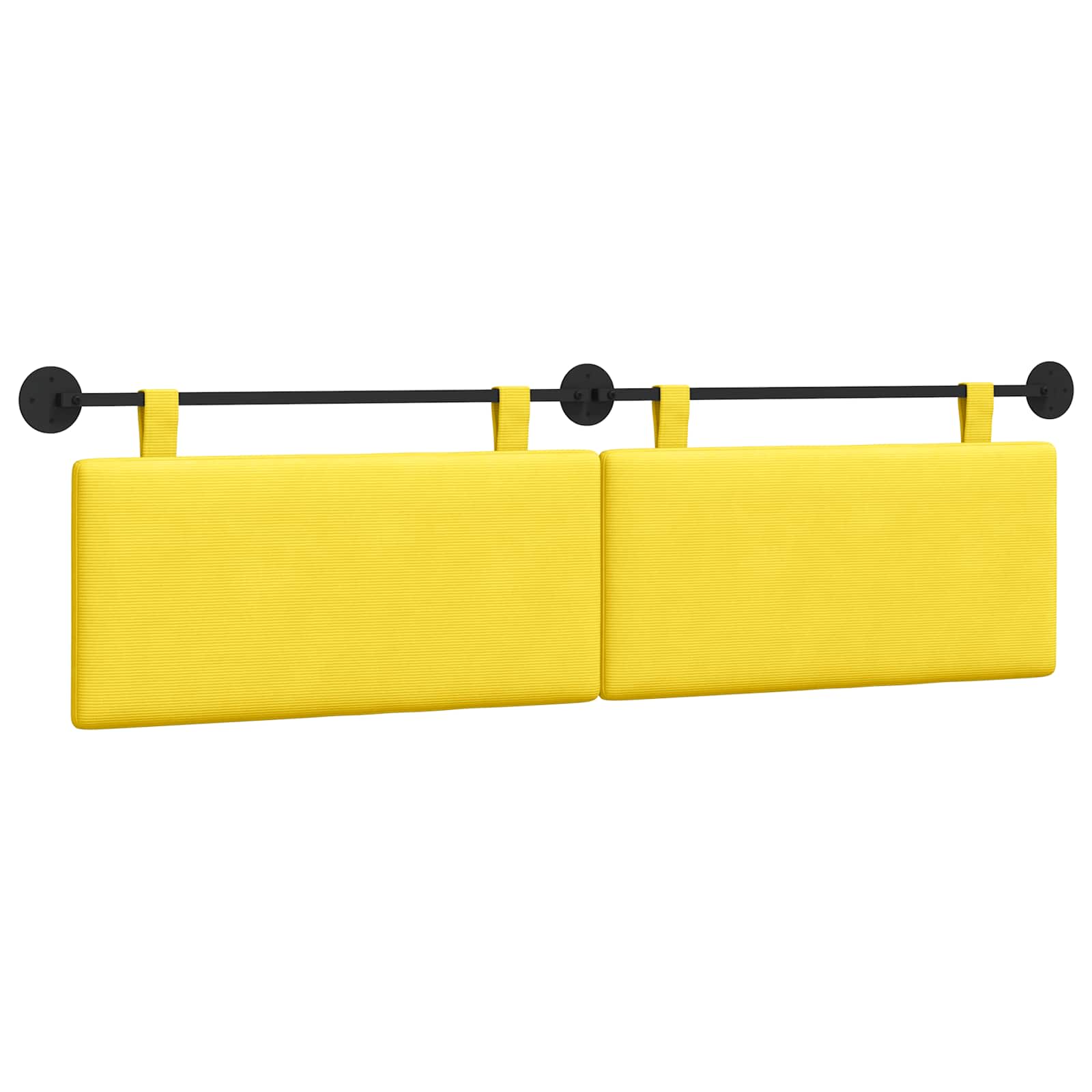 Hangend Hoofdeinde Effen Lichtgeel 190 x 55 x 5 cm Katoen Stof