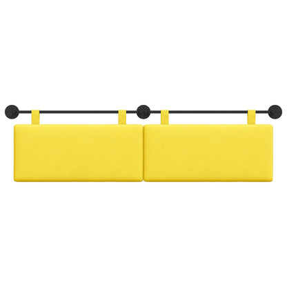 Hangend Hoofdeinde Effen Lichtgeel 190 x 55 x 5 cm Katoen Stof