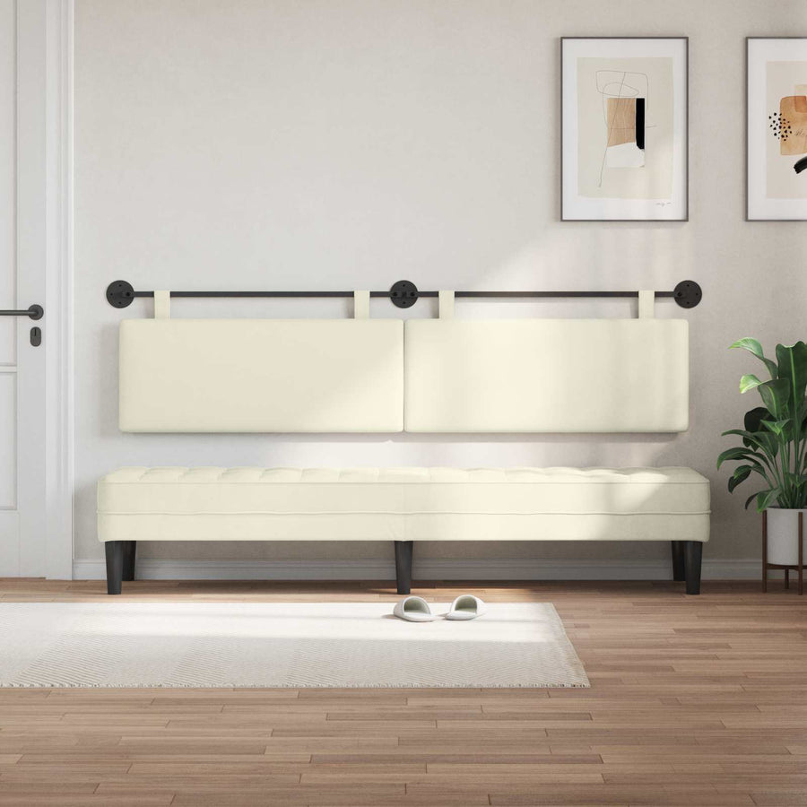 Hangend Hoofdeinde Effen Crème 210 x 55 x 5 cm Katoen Stof