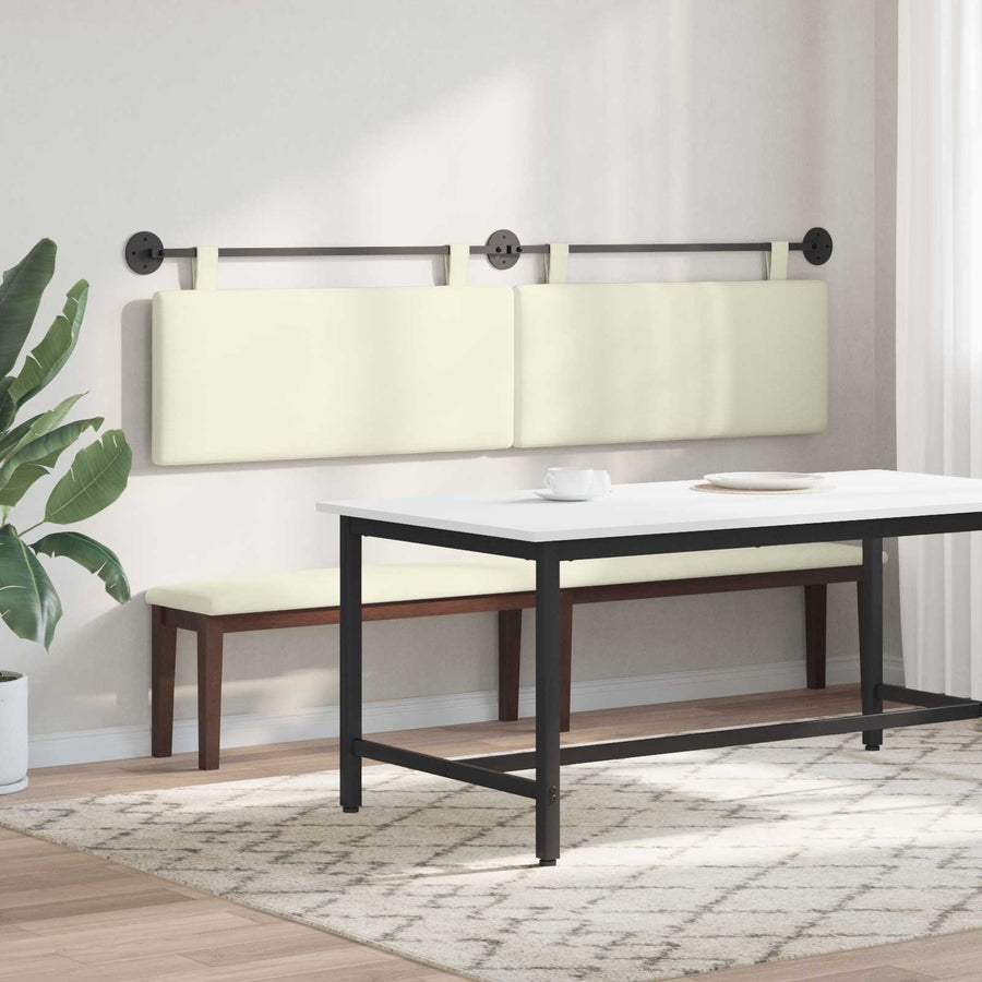 Hangend Hoofdeinde Effen Crème 210 x 55 x 5 cm Katoen Stof