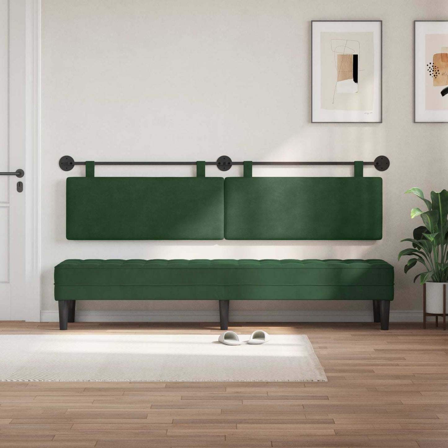 Hangend Hoofdeinde Jungle Groen 210 x 55 x 5 cm Katoen Stof
