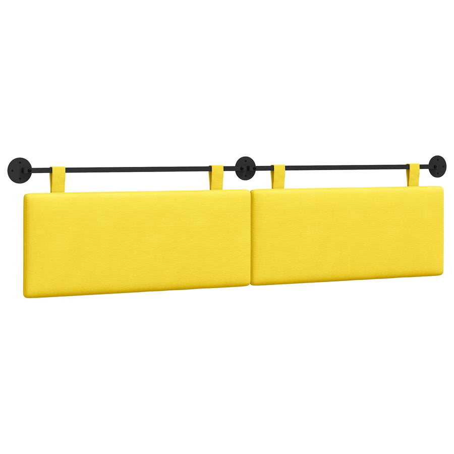 Hangend Hoofdeinde Effen Lichtgeel 210 x 55 x 5 cm Katoen Stof