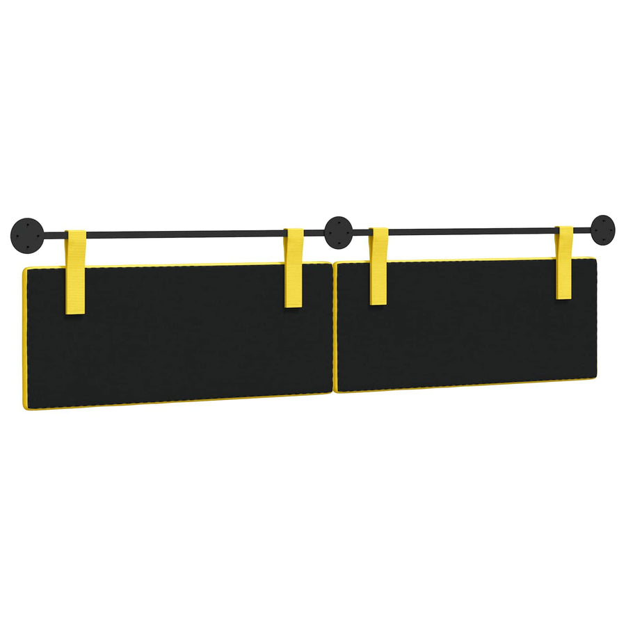 Hangend Hoofdeinde Effen Lichtgeel 210 x 55 x 5 cm Katoen Stof