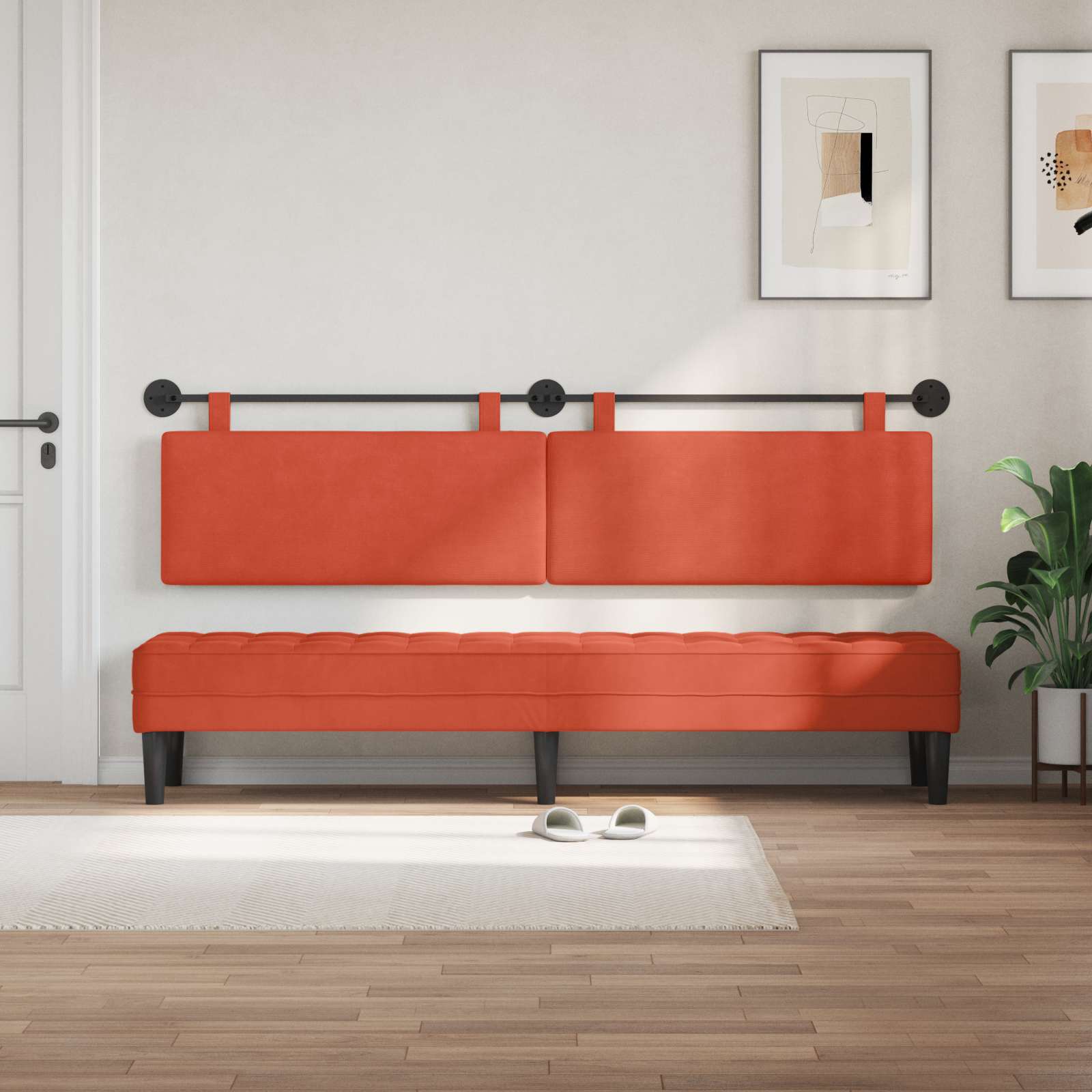 Hangend Hoofdeinde Rood-oranje 210 x 55 x 5 cm Katoen Stof