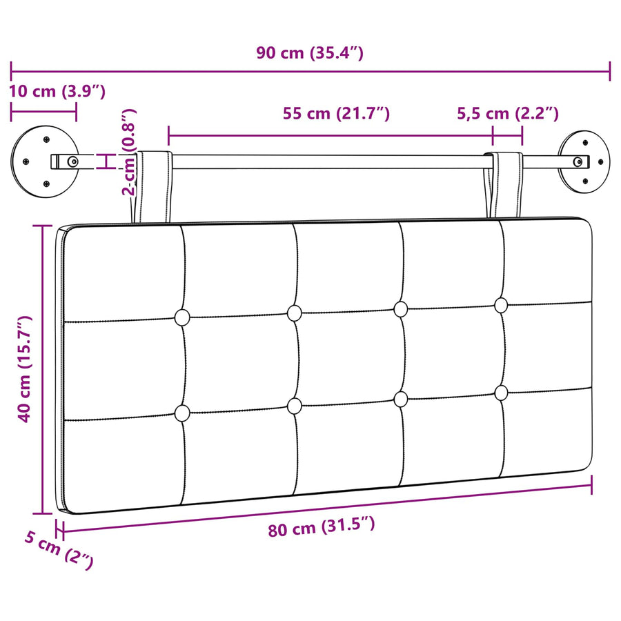 Hangend Hoofdeinde Wandgemonteerd Stof 80 cm