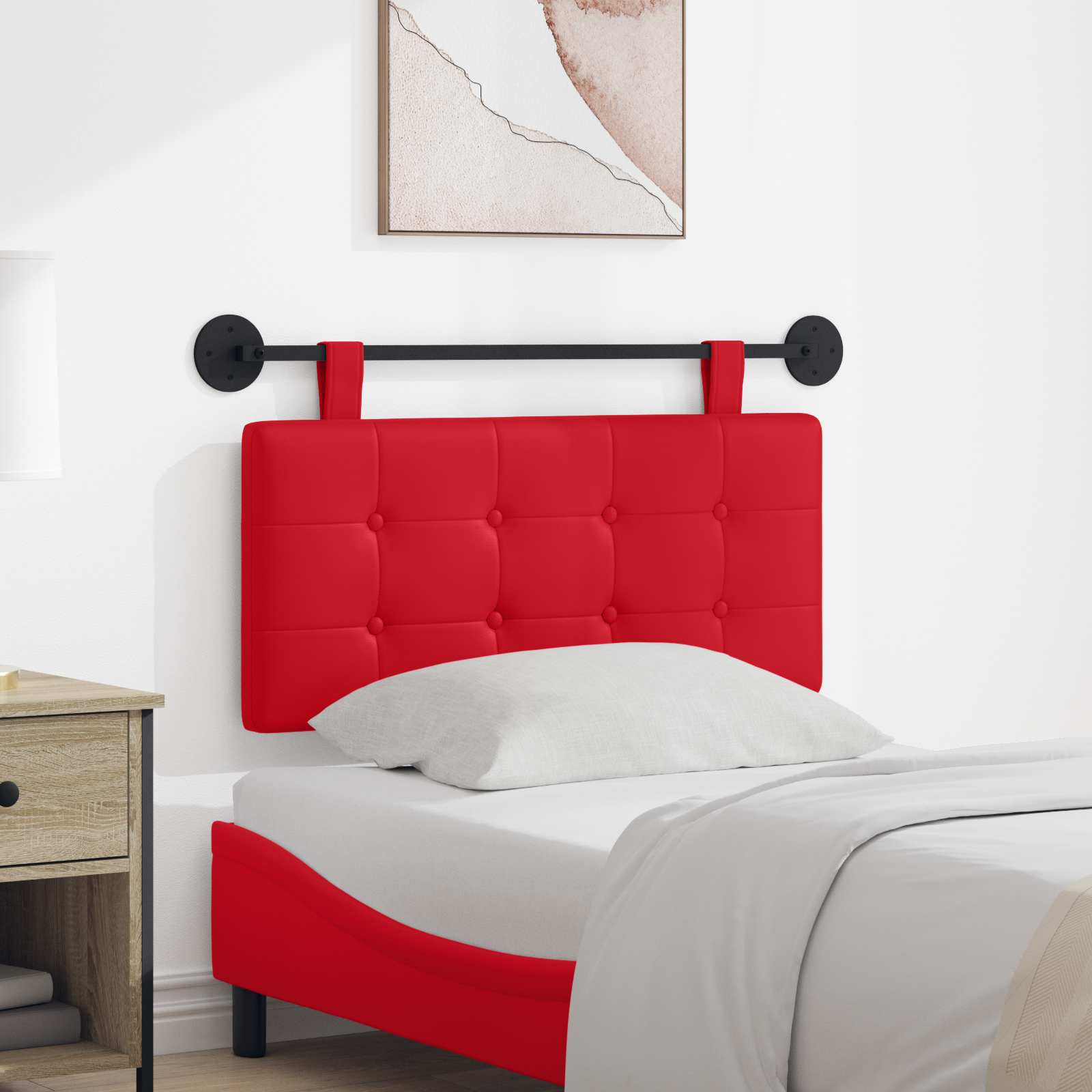 Hangend Hoofdeinde Wandgemonteerd Rood 100 x 55 x 5 cm Nep Leer