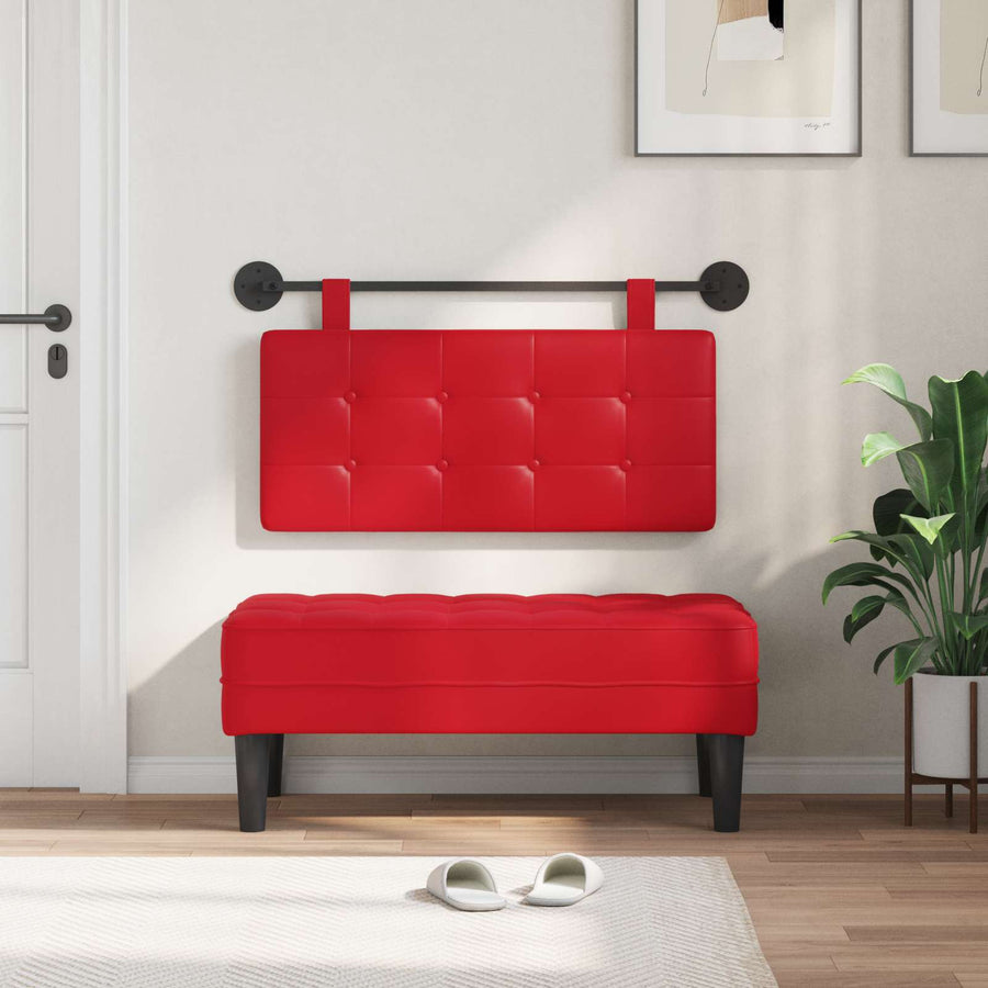 Hangend Hoofdeinde Wandgemonteerd Rood 100 x 55 x 5 cm Nep Leer
