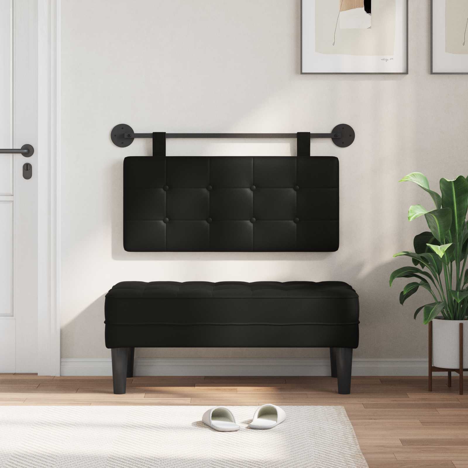 Hangend Hoofdeinde Zwart 100 x 55 x 5 cm Nep Leer