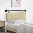 Hoofdeinde wandmontage 100 cm nep leer crème