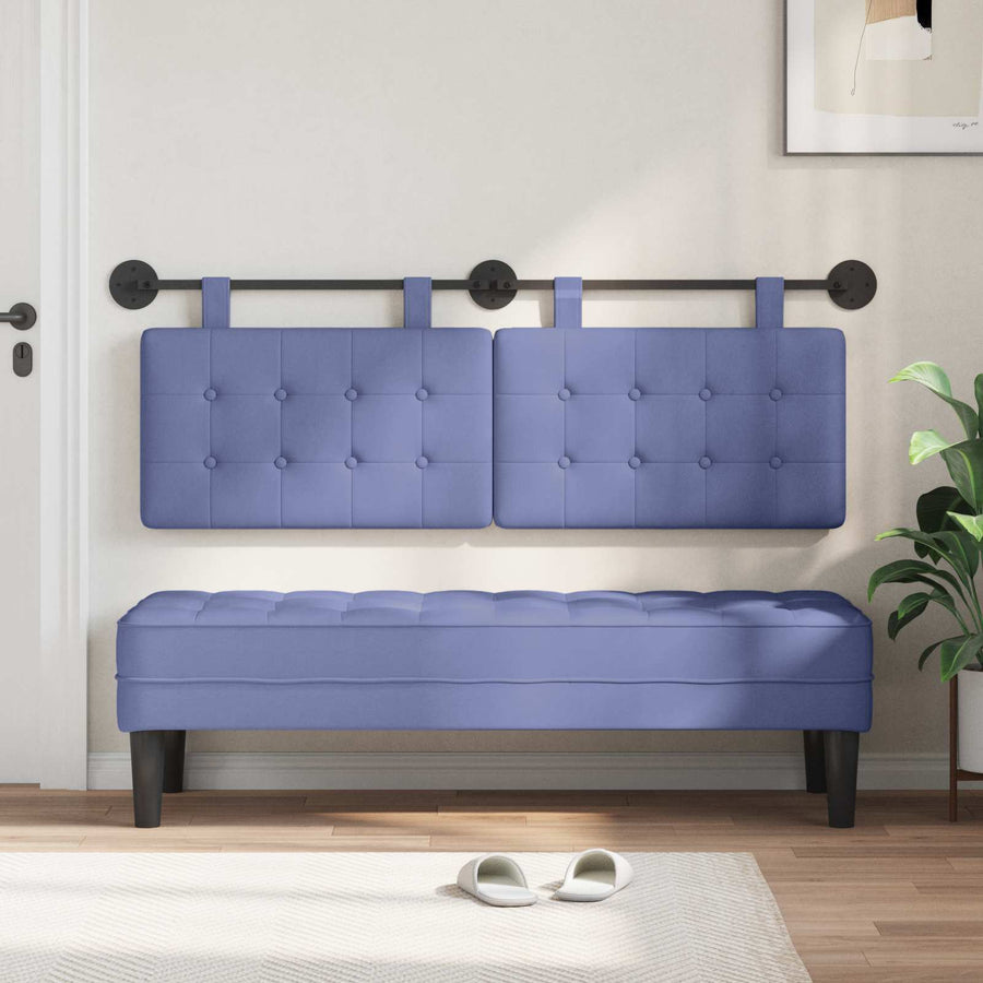 Hangend Hoofdeinde Wandgemonteerd Jeans Blauw 130 x 55 x 5 cm