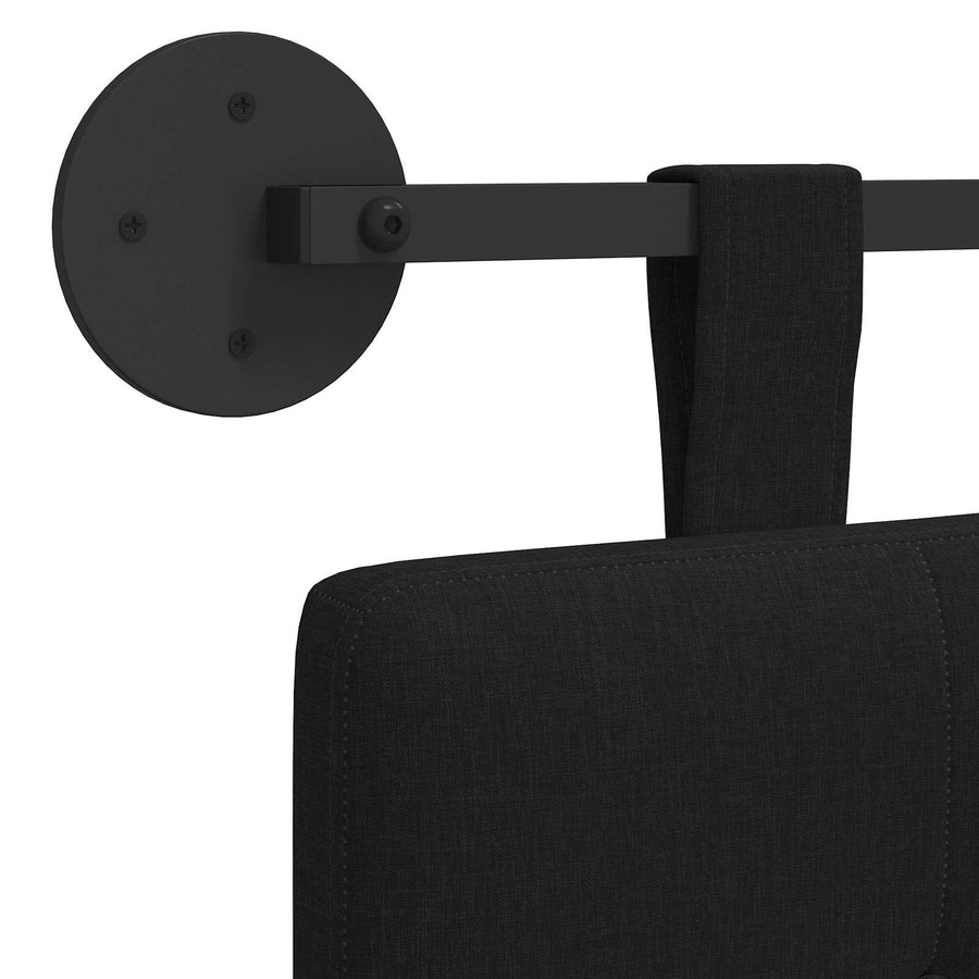 Hangend Hoofdeinde Wandgemonteerd Zwart 170 x 55 x 5 cm Stof