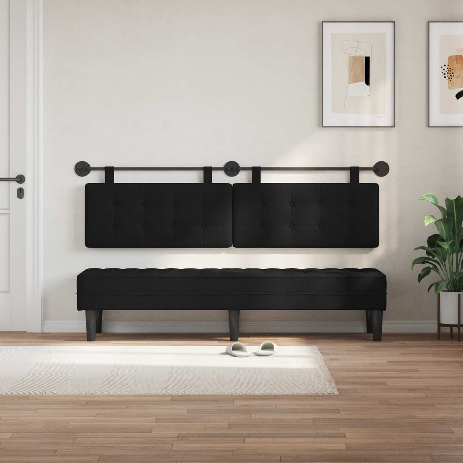 Hangend Hoofdeinde Wandgemonteerd Zwart 170 x 55 x 5 cm Stof