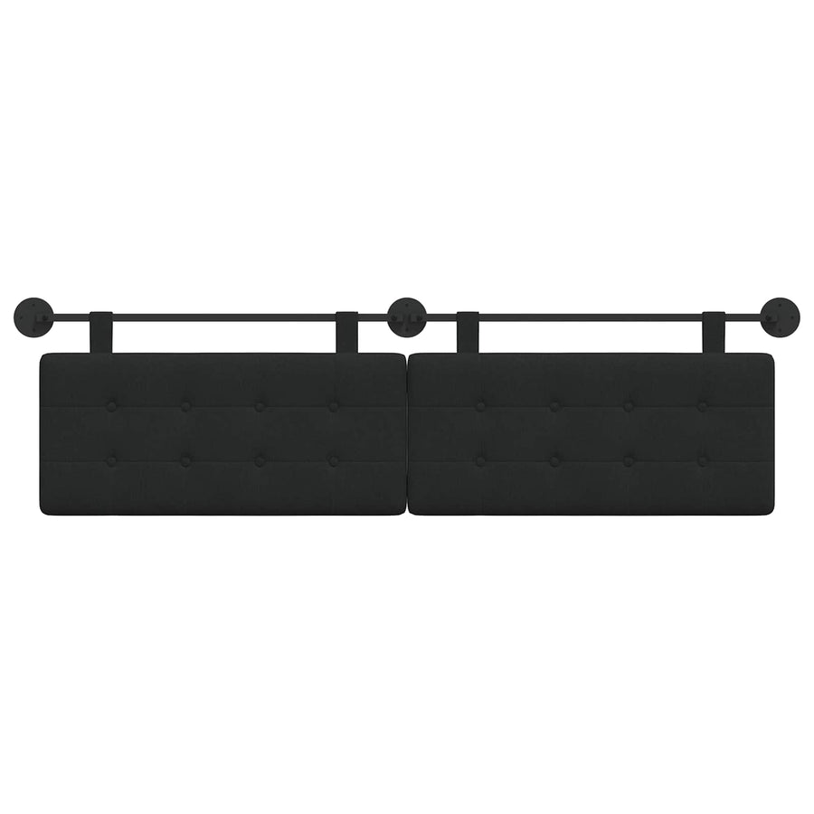 Hangend Hoofdeinde Wandgemonteerd Zwart 170 x 55 x 5 cm Stof