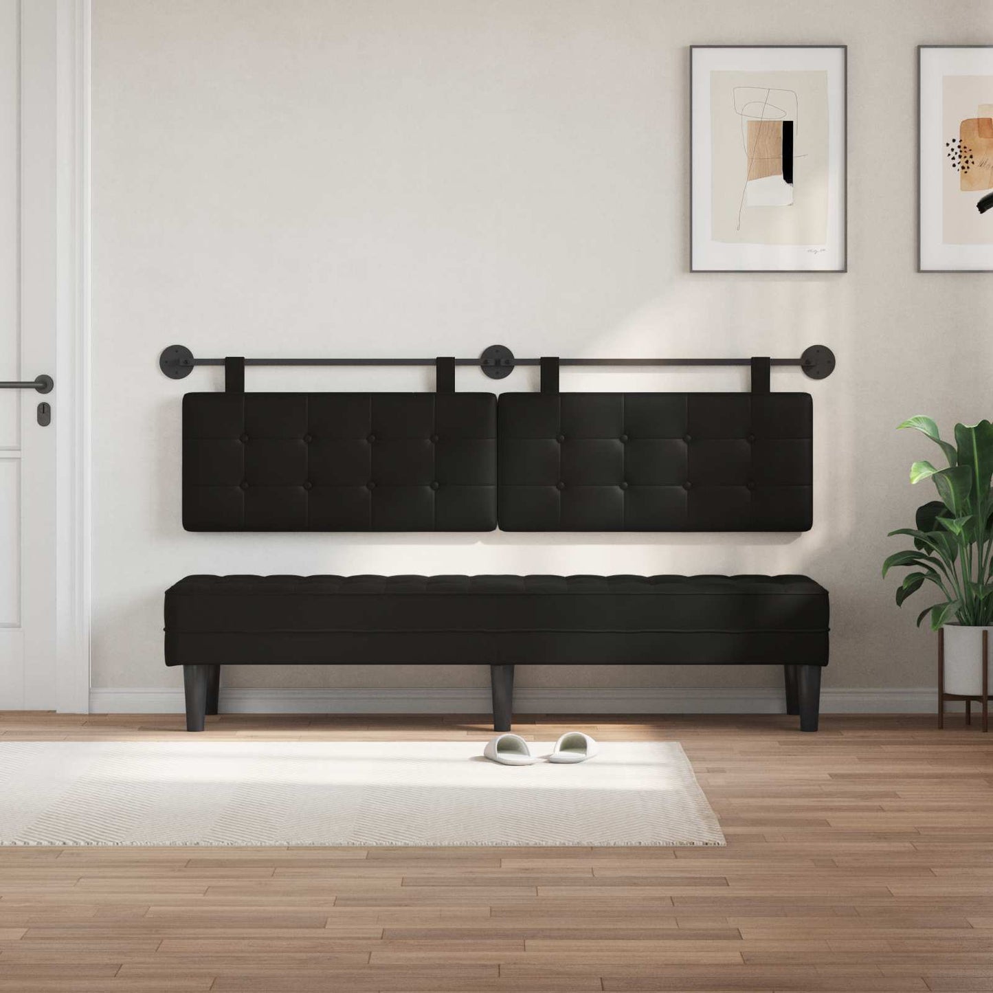 Hangend Hoofdeinde Zwart 170 x 55 x 5 cm Nep Leer