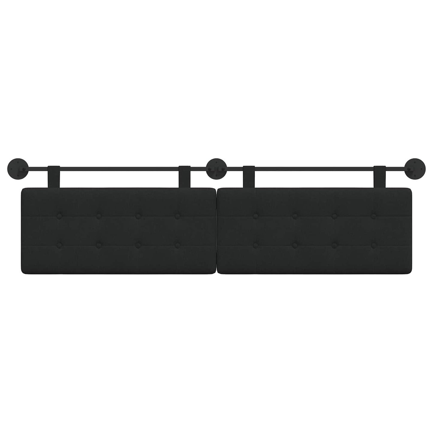 Hangend Hoofdeinde Wandgemonteerd Zwart 190 x 55 x 5 cm Stof