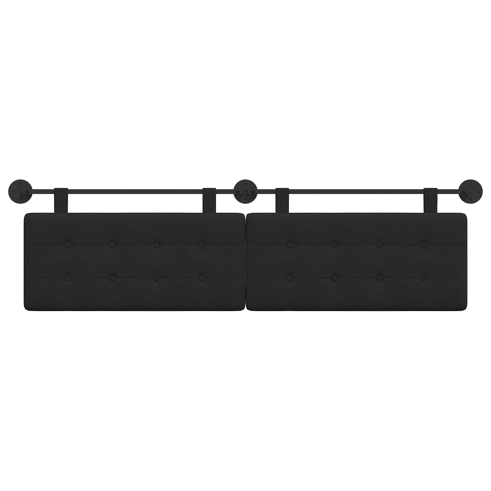Hangend Hoofdeinde Wandgemonteerd Zwart 190 x 55 x 5 cm Stof