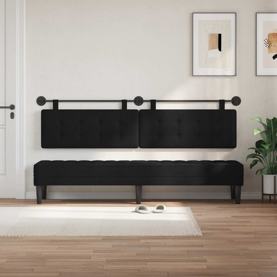 Hangend Hoofdeinde Wandgemonteerd Zwart 210 x 55 x 5 cm