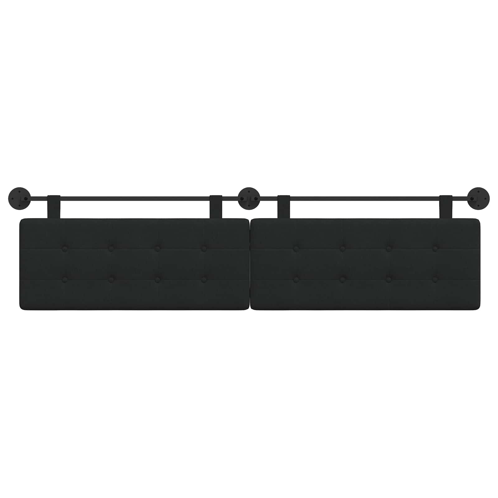 Hangend Hoofdeinde Wandgemonteerd Zwart 210 x 55 x 5 cm