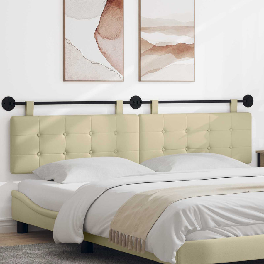 Hangend Hoofdeinde Crème 210 x 55 x 5 cm Nep Leer