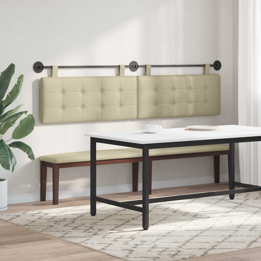 Hangend Hoofdeinde Crème 210 x 55 x 5 cm Nep Leer
