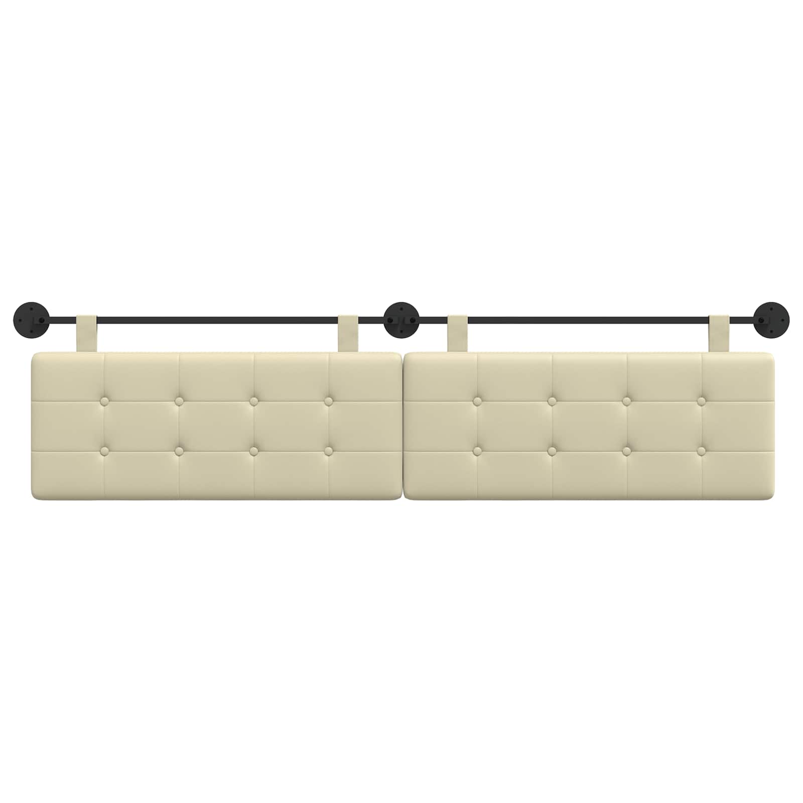 Hangend Hoofdeinde Crème 210 x 55 x 5 cm Nep Leer