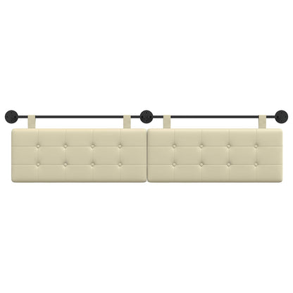 Hangend Hoofdeinde Crème 210 x 55 x 5 cm Nep Leer