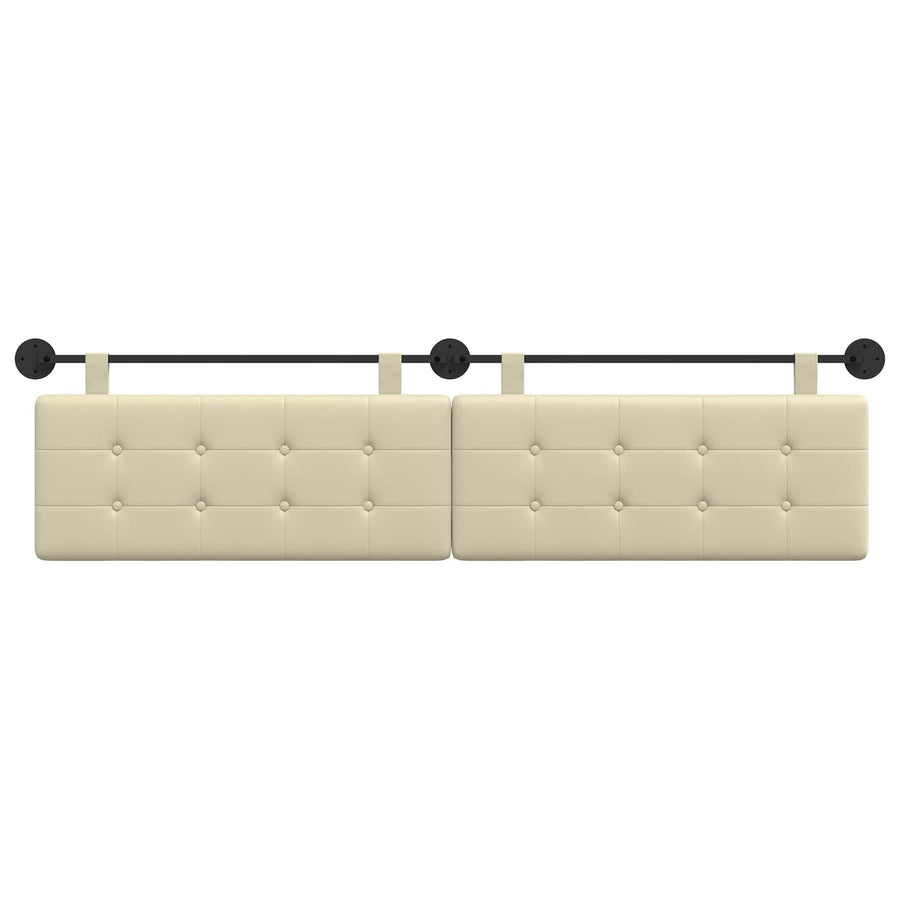 Hangend Hoofdeinde Crème 210 x 55 x 5 cm Nep Leer