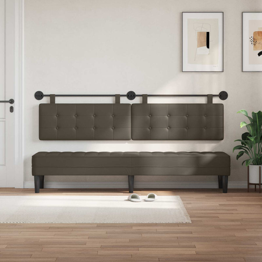 Hangend Hoofdeinde Grijs 210 x 55 x 5 cm Nep Leer