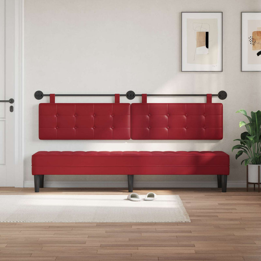 Hangend Hoofdeinde Wijnrood 210 x 55 x 5 cm Nep Leer