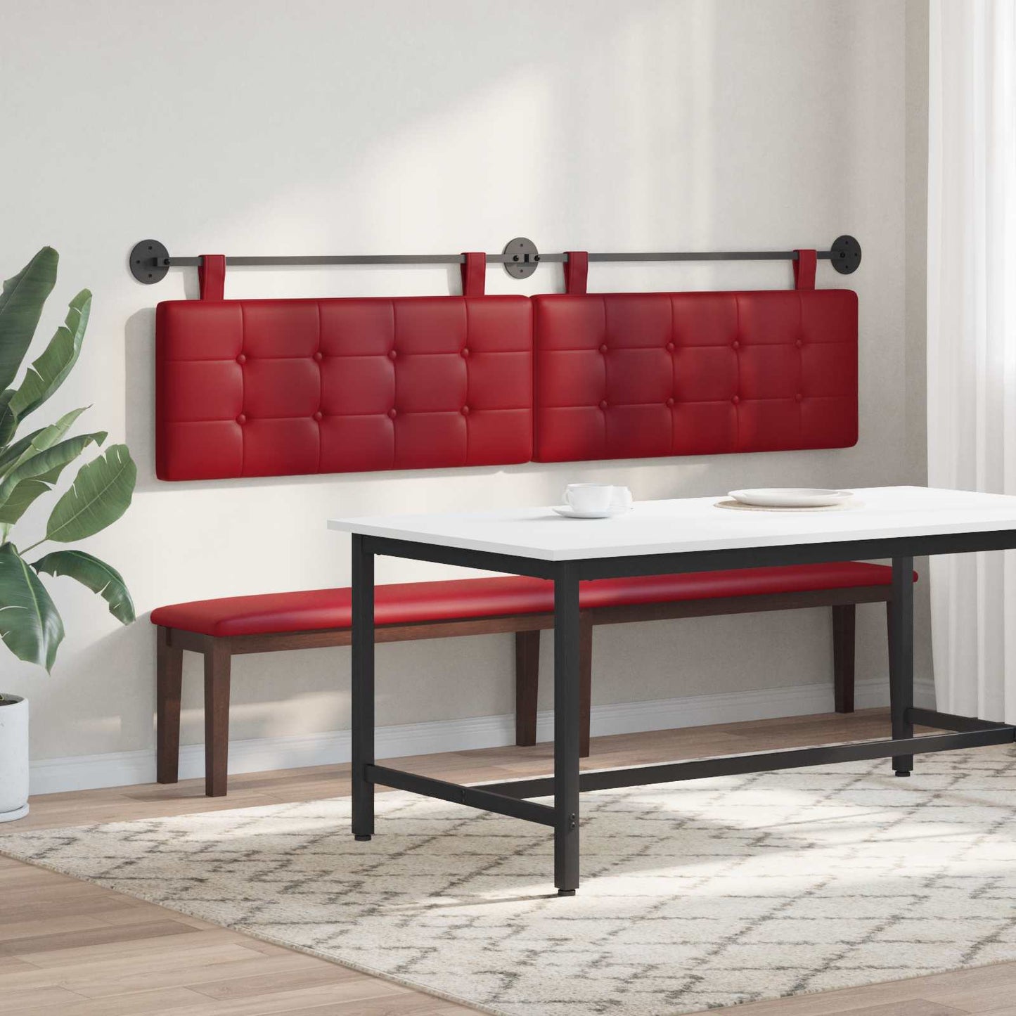 Hangend Hoofdeinde Wijnrood 210 x 55 x 5 cm Nep Leer
