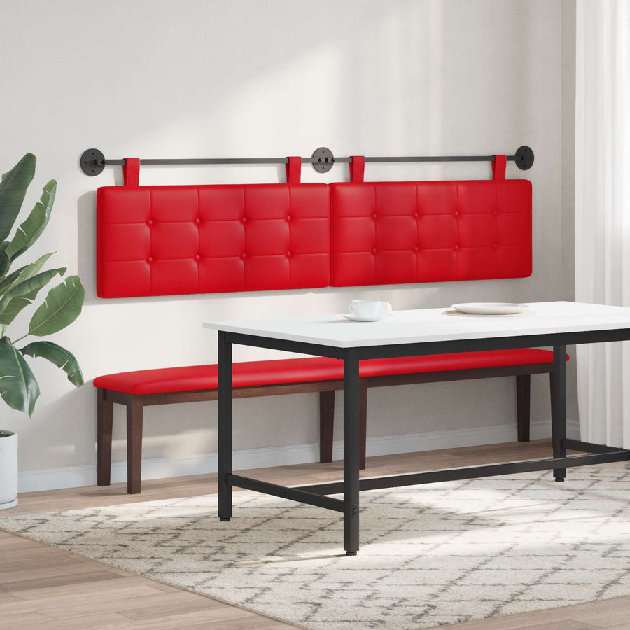 Hangend Hoofdeinde Wandgemonteerd Rood 210 x 55 x 5 cm Nep Leer