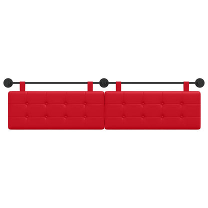 Hangend Hoofdeinde Wandgemonteerd Rood 210 x 55 x 5 cm Nep Leer